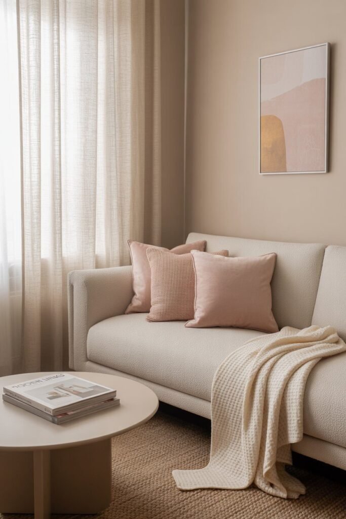 pink living room 6 pink and neutral living room