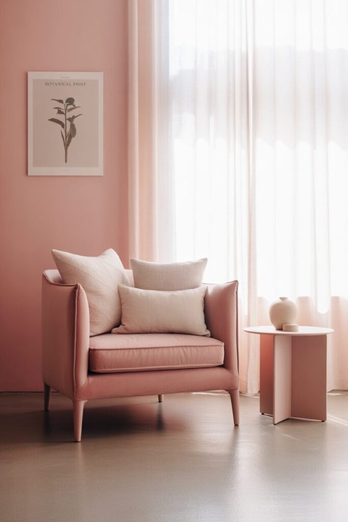 pink living room 8 minimalist pink living room