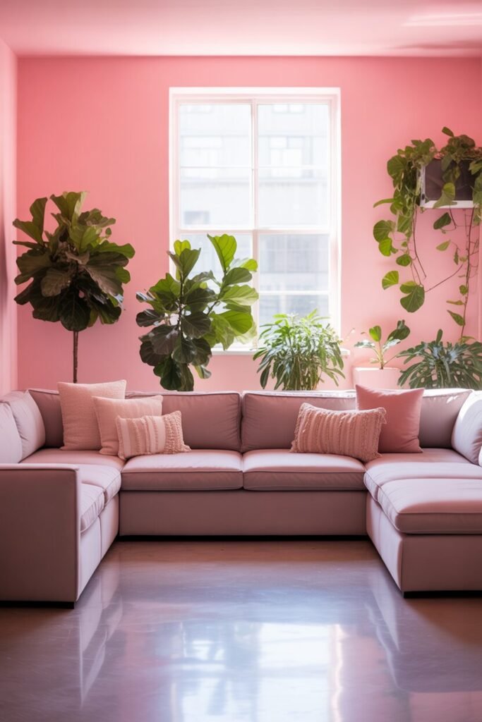pink living room 9 minimalist pink living room