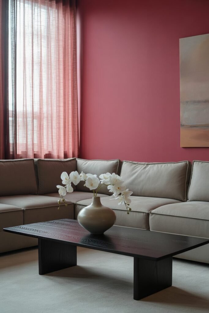 pink living room 4 bold pink living room wall