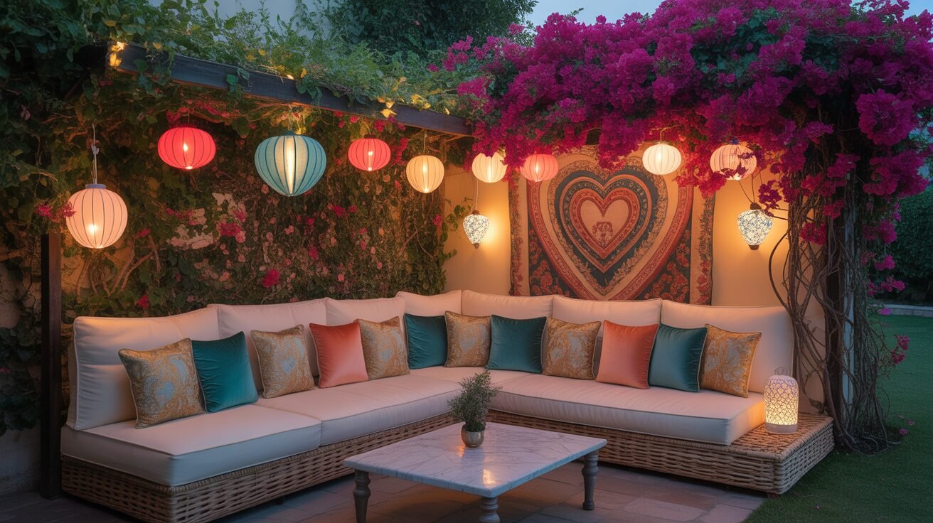 Vibrant boho outdoor lounge 1 a photograph of a cozy outdoor lounge ne XTRdzVUpQ9SBVlk2Z4LQlw zn5YcfjsTmOY7o90d2 kaw