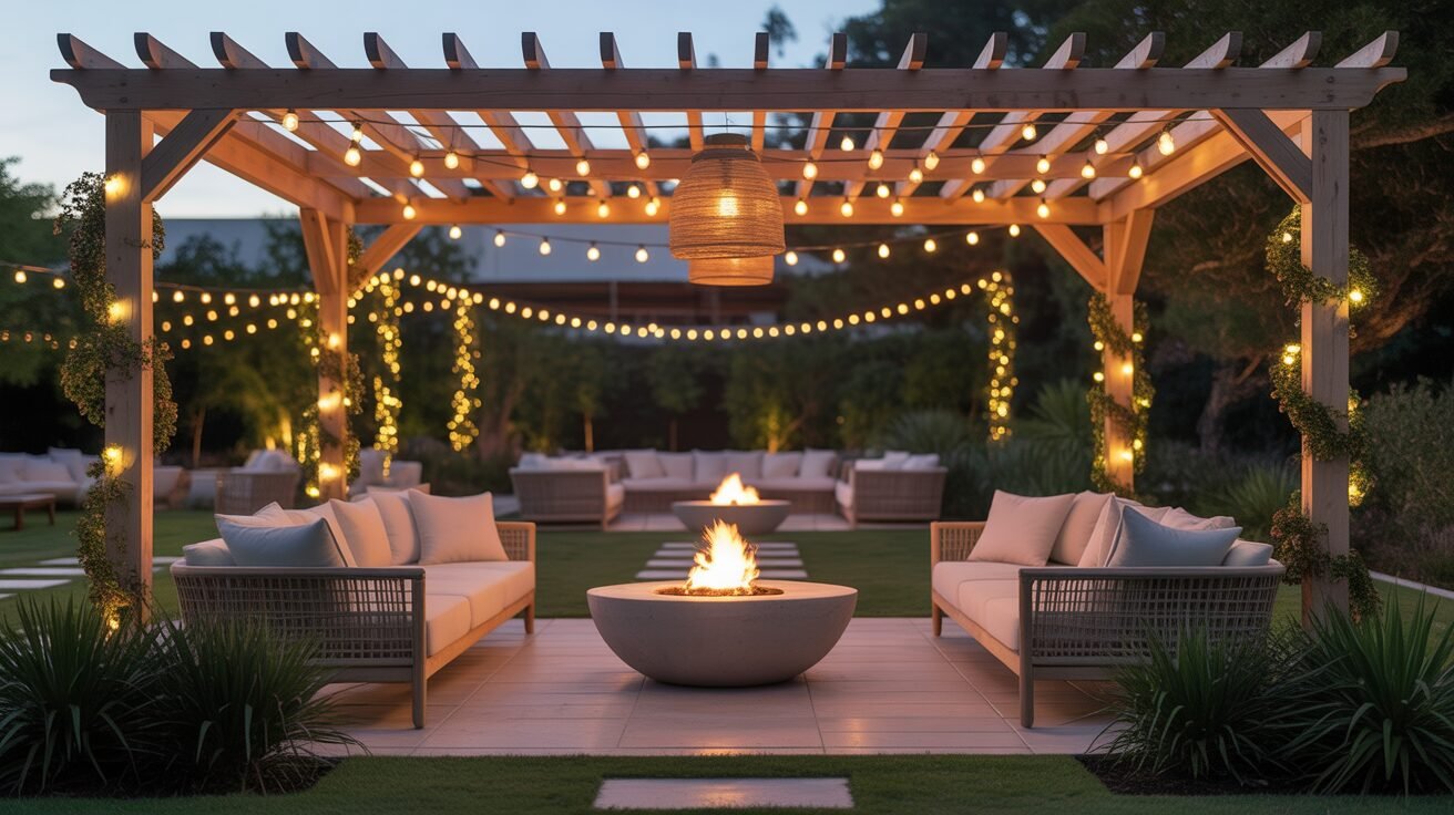 a photograph of a modern outdoor