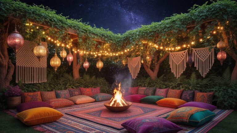 Different colorful boho outdoor garden ideas for night 19 Different colorful boho outdoor garden ideas for night