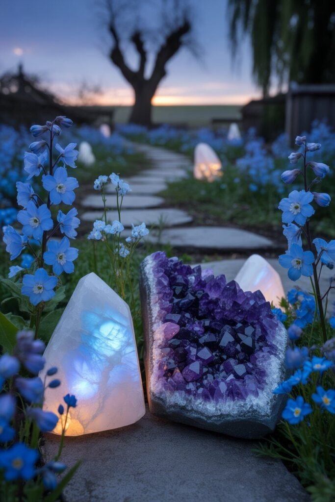 blue witchy garden 7 Blue witchy garden with crystals