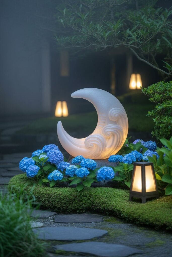 blue witchy garden 12 Blue witchy garden statue