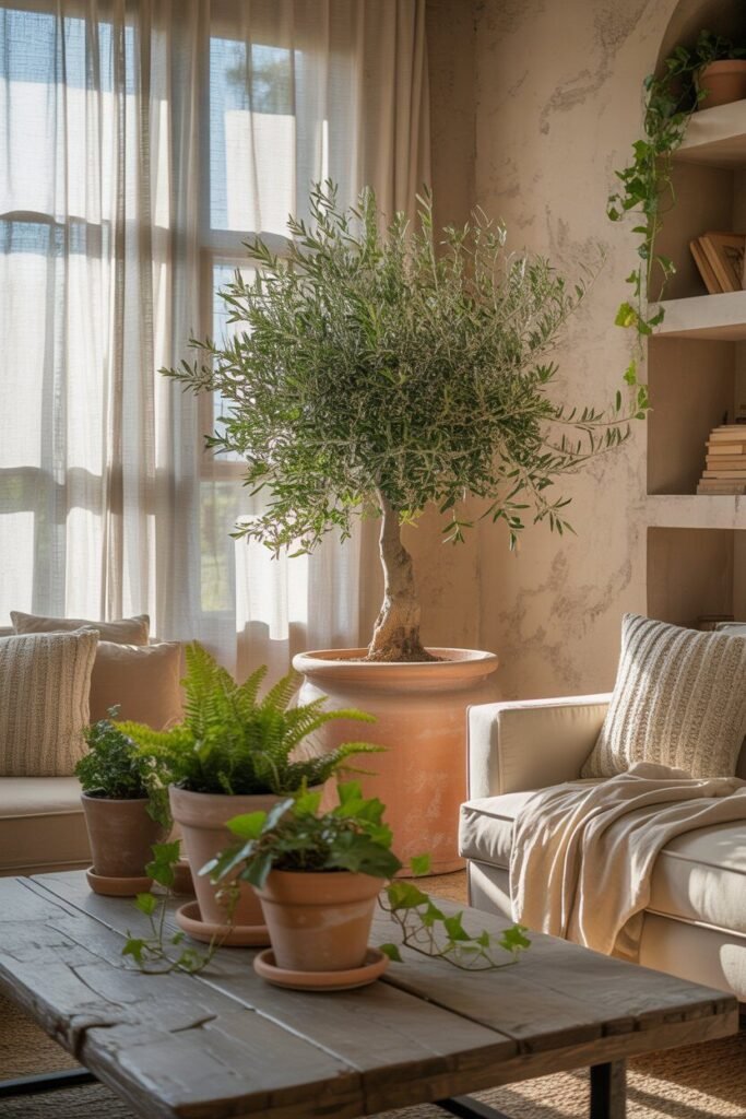 modern rustic living room 9 modern rustic living room with plants