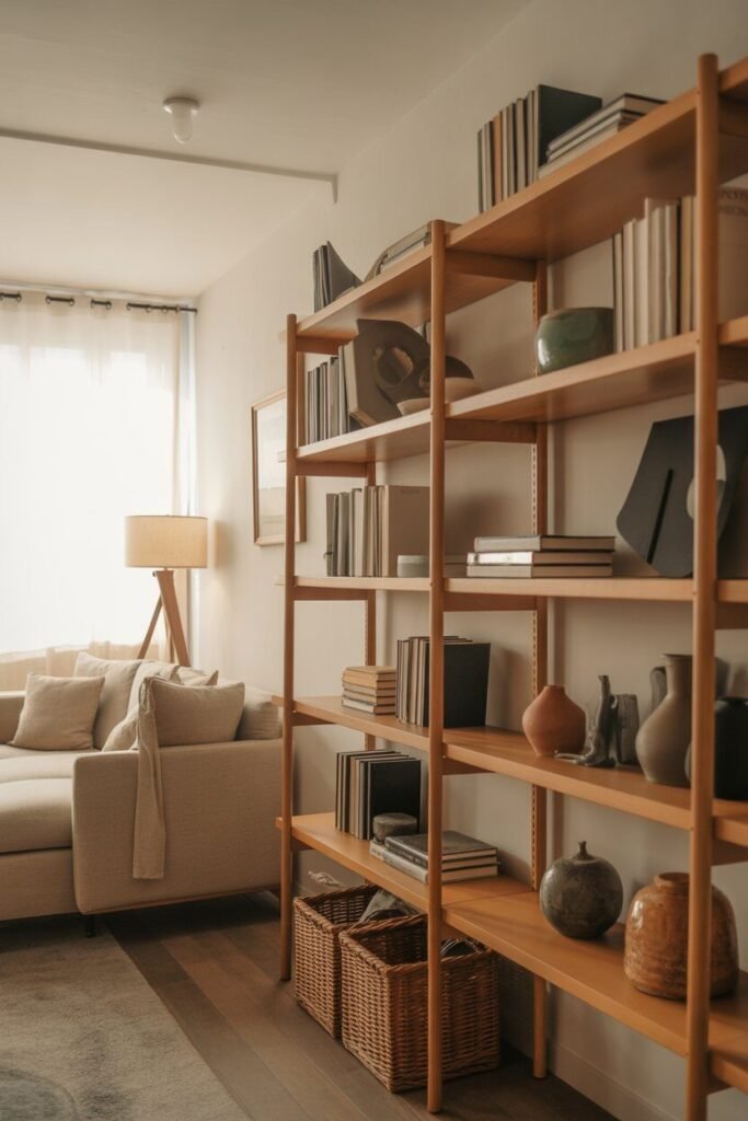 modern rustic living room 12 modern rustic living room open shelving