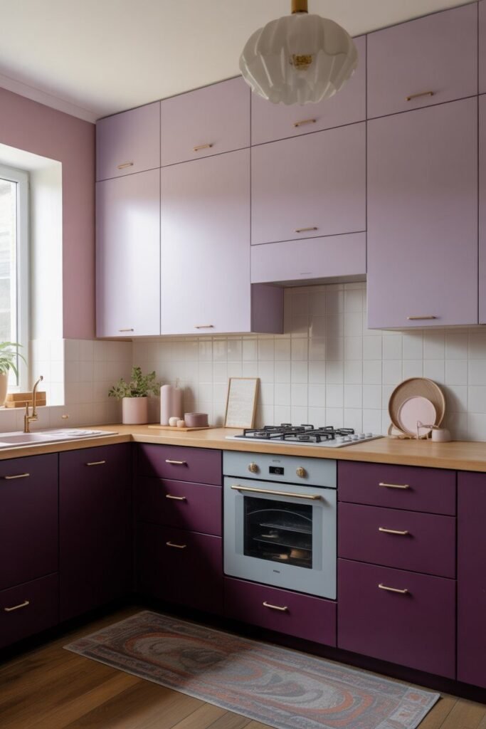 purple kitchen 3 Two-tone purple kitchen design
