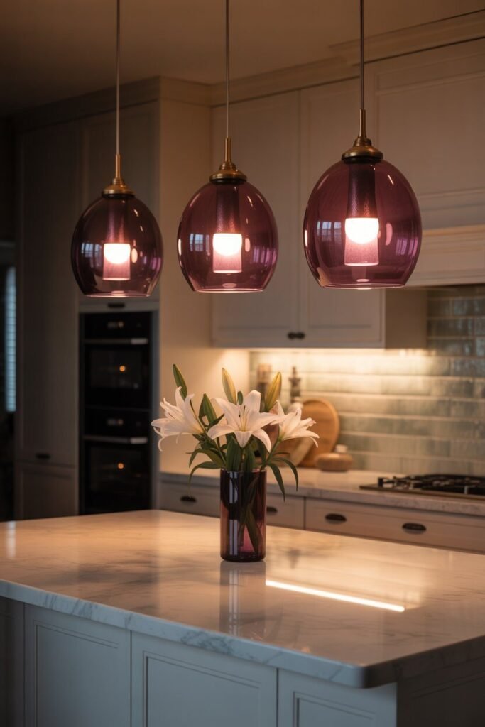purple kitchen 10 Purple kitchen pendant lighting