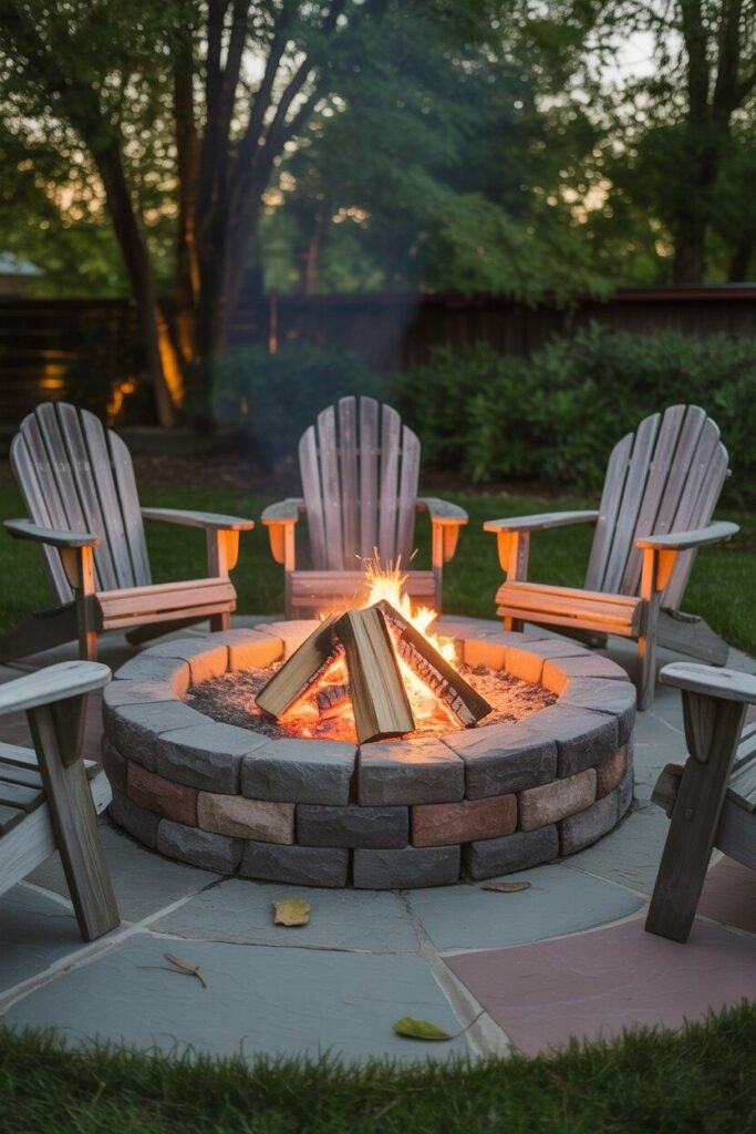 fire pit backyard 2 rustic stone fire pit backyard