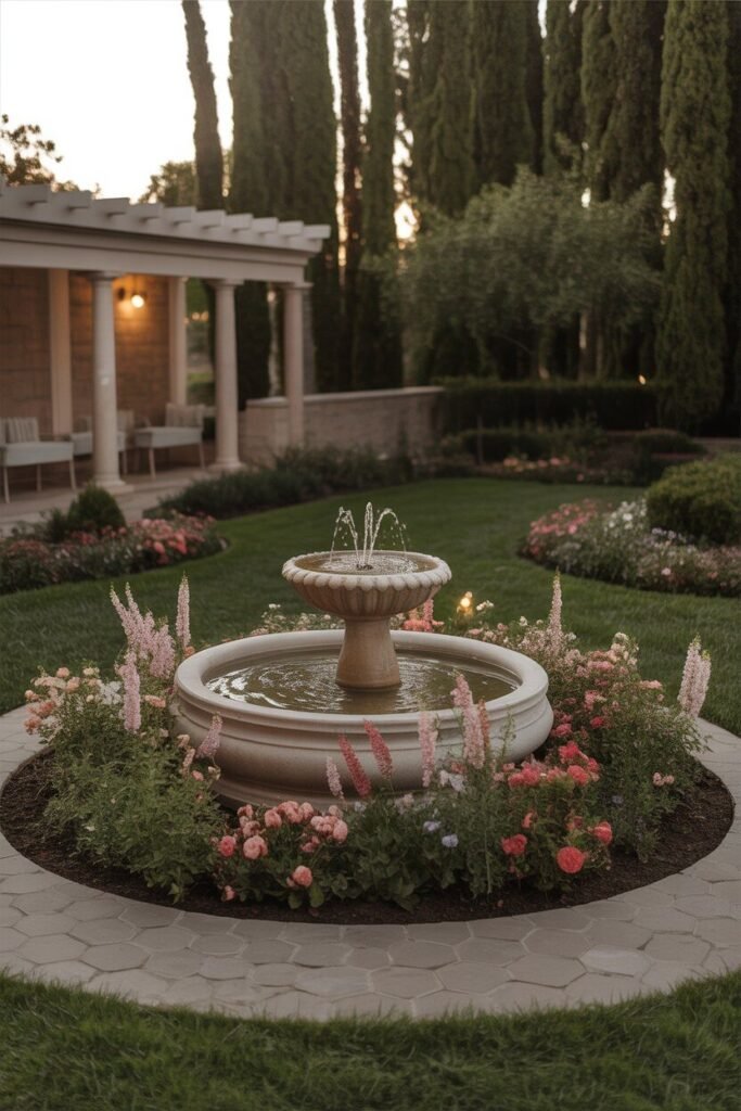 beautiful circular garden 4 beautiful circular garden with fountain