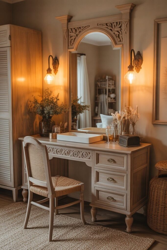 master bedroom vanity 4 Wooden master bedroom vanity design