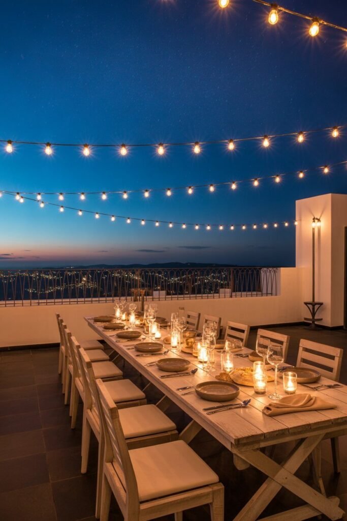 dreamy rooftop terrace 5 Dining setup on dreamy rooftop terrace