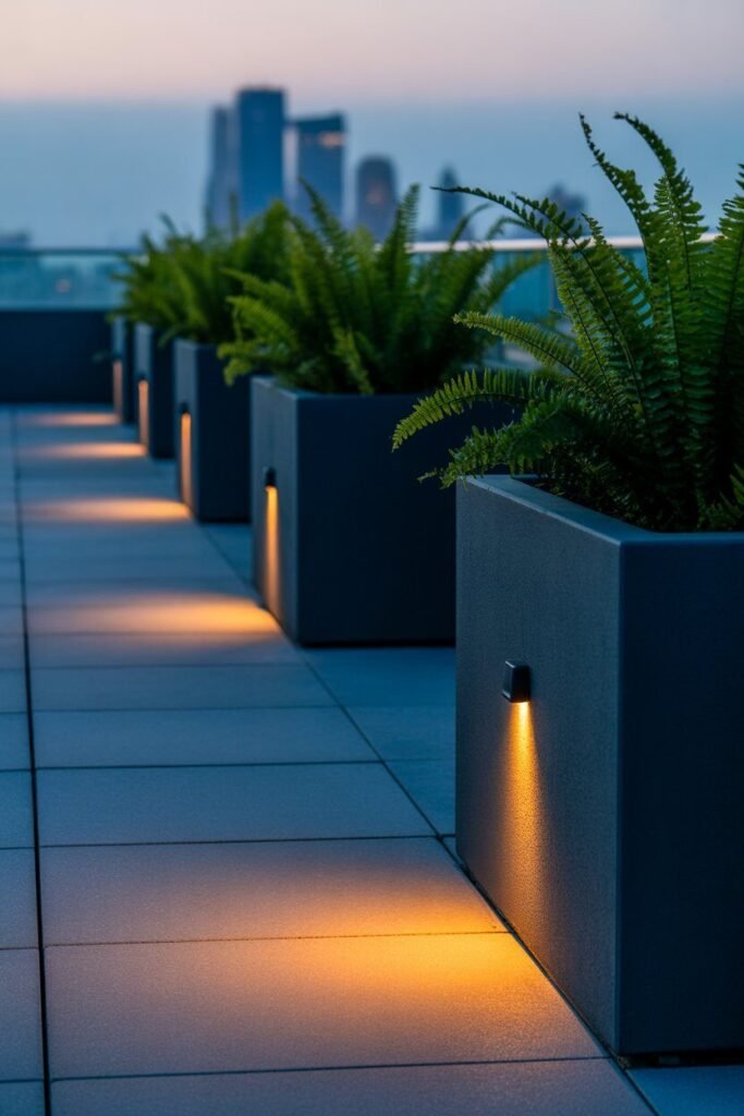 modern rooftop terrace lighting 3 modern rooftop terrace lighting with LED