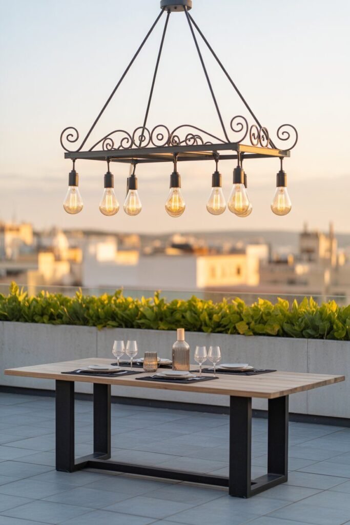 modern rooftop terrace lighting 6 pendant fixture modern rooftop terrace lighting