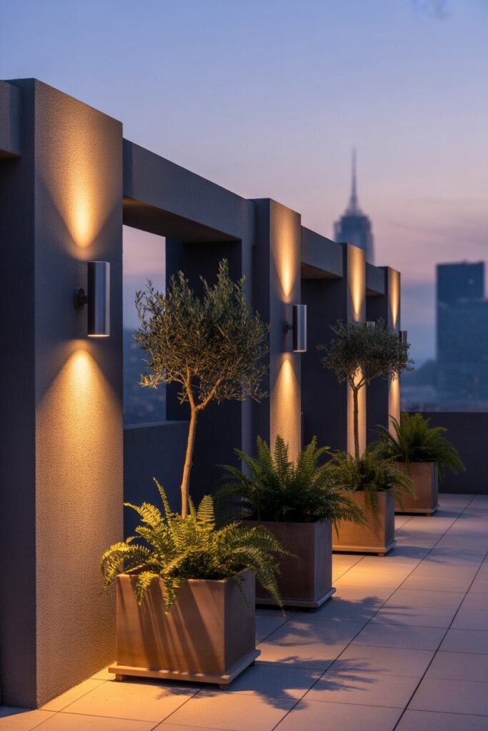 modern rooftop terrace lighting 8 wall sconce modern rooftop terrace lighting