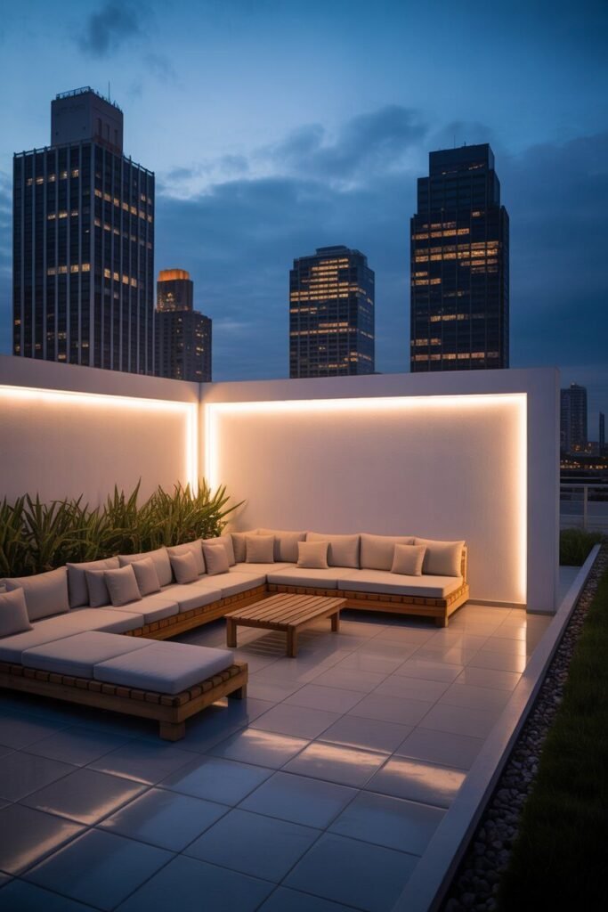modern rooftop terrace lighting 14 LED accent modern rooftop terrace lighting