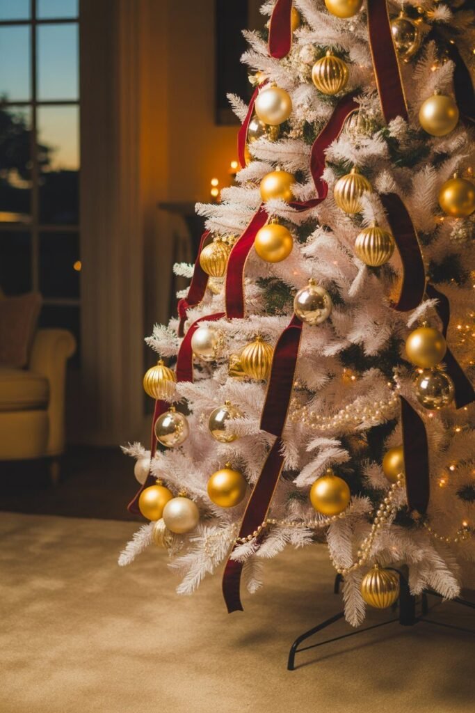 christmas decor ideas 5 Gold and white Christmas tree