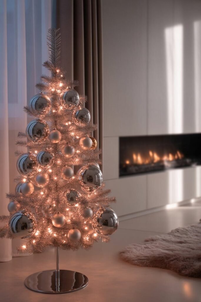 christmas decor ideas 8 Metallic modern Christmas tree