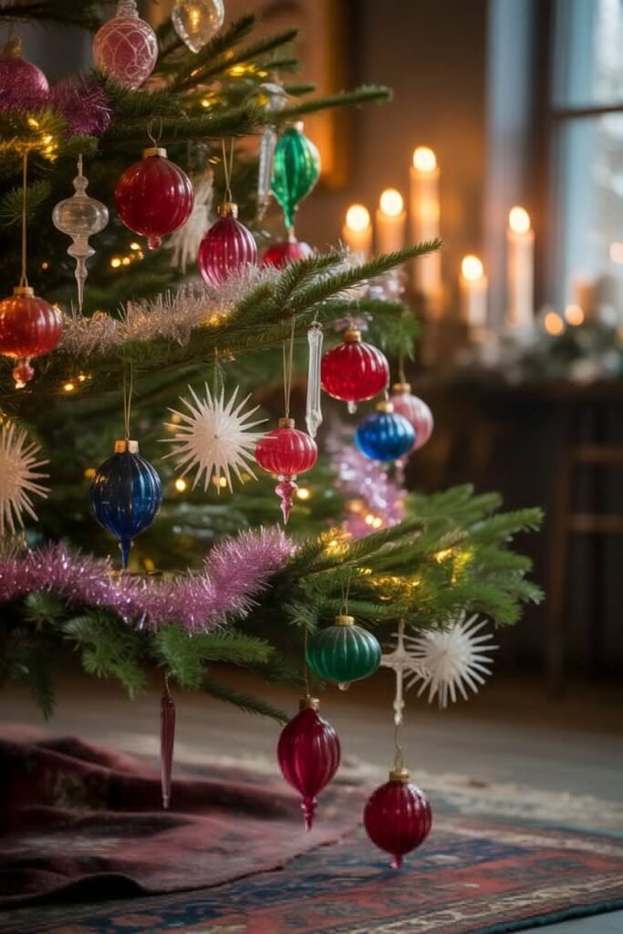 christmas decor ideas 10 Vintage Christmas ornaments display