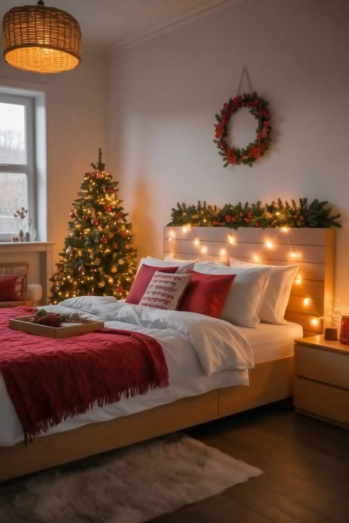 christmas decor ideas 12 Cozy Christmas bedroom decor