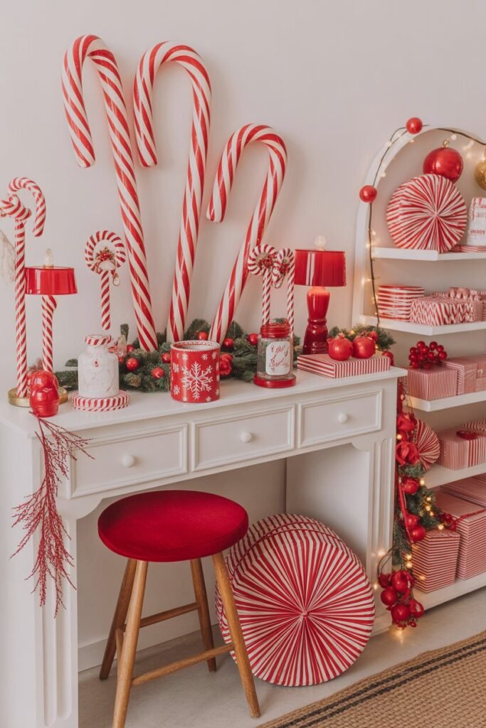 christmas decor ideas 17 Candy cane Christmas decor
