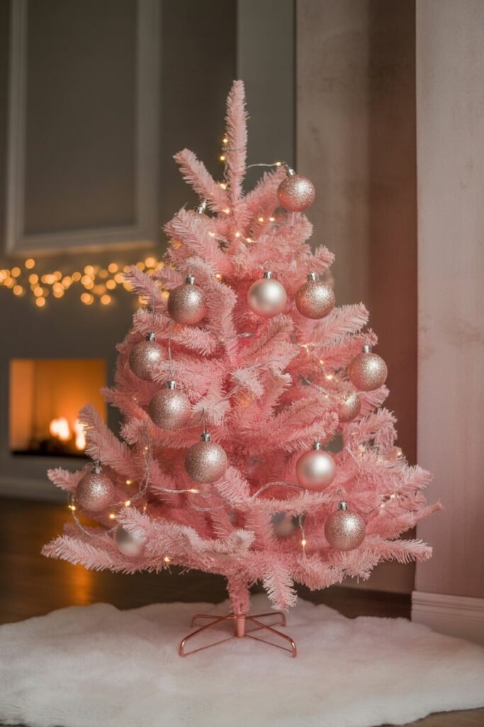 christmas decor ideas 19 Pink Christmas glam decor
