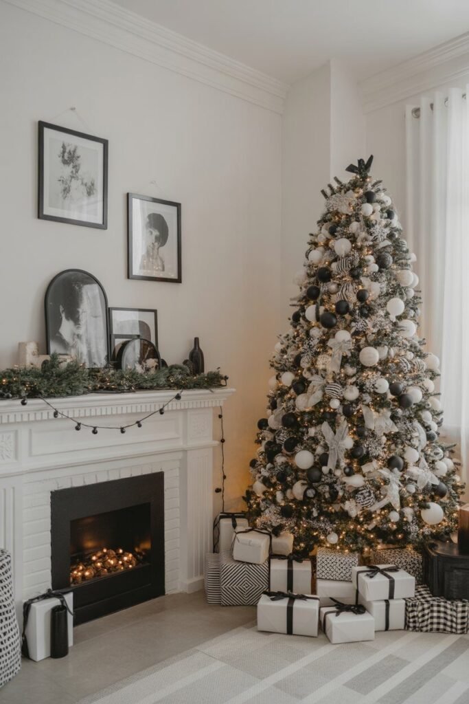 christmas decor ideas 20 Black and white Christmas decor