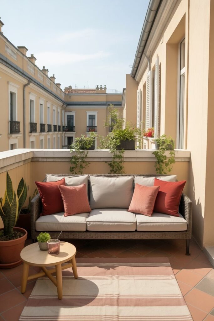 red romantic balcony 13 Red with neutral balcony design