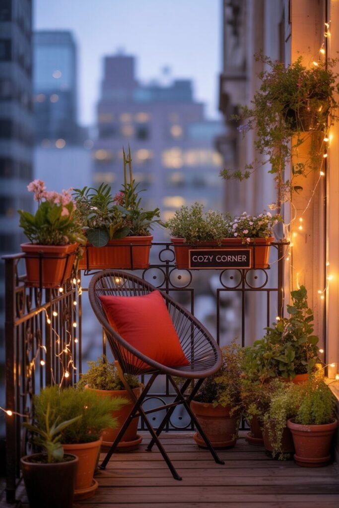 red romantic balcony 15 Small red romantic balcony setup