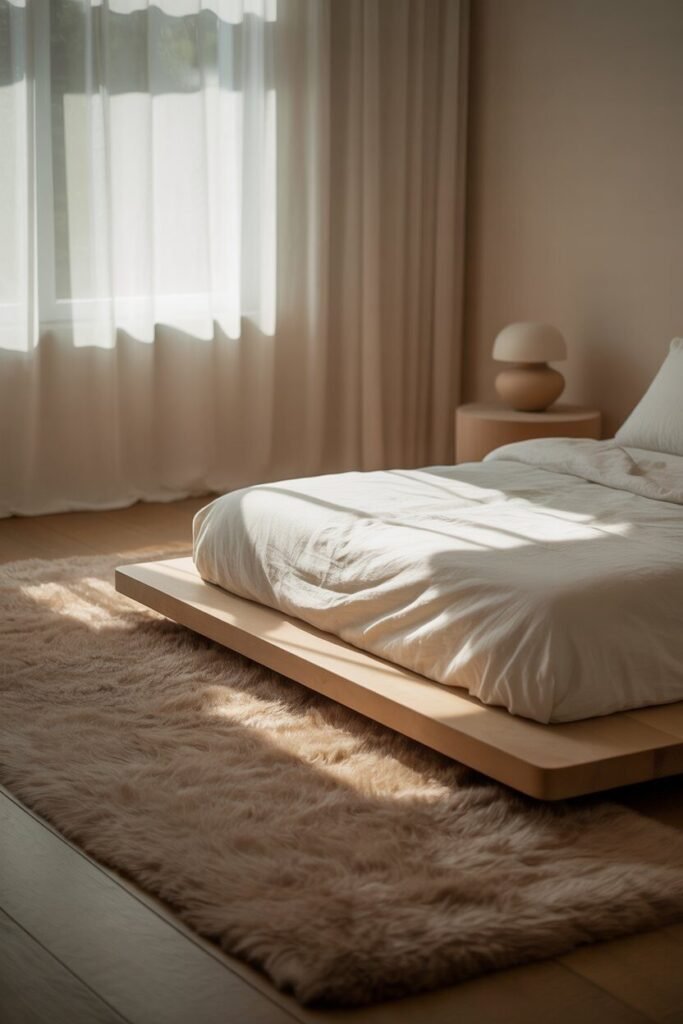 cozy modern bedroom with blush accents 10 Chic area rug cozy modern bedroom.