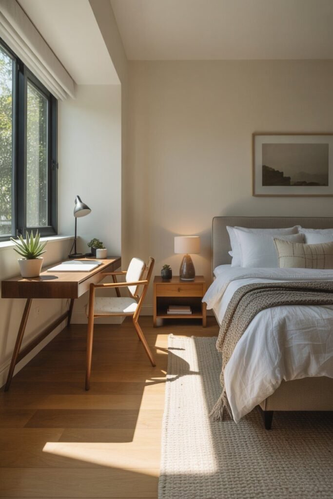 cozy modern bedroom with blush accents 12 Balanced cozy modern bedroom decor.