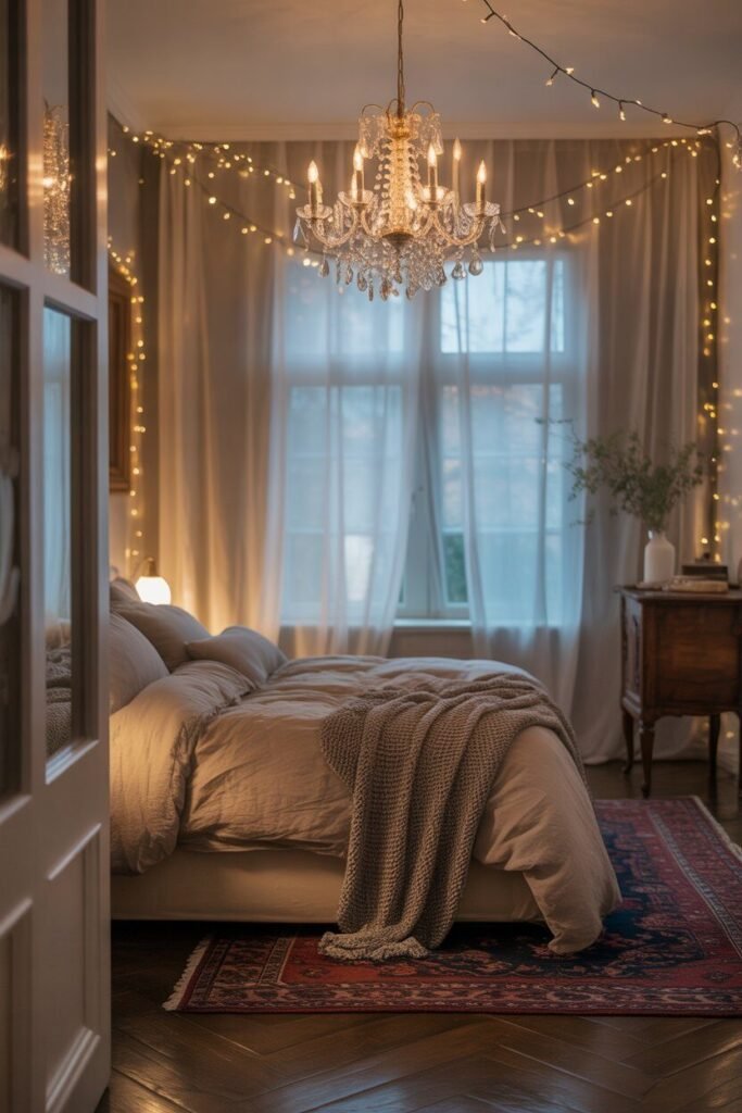 cozy modern bedroom with blush accents 16 Evening ambiance cozy modern bedroom