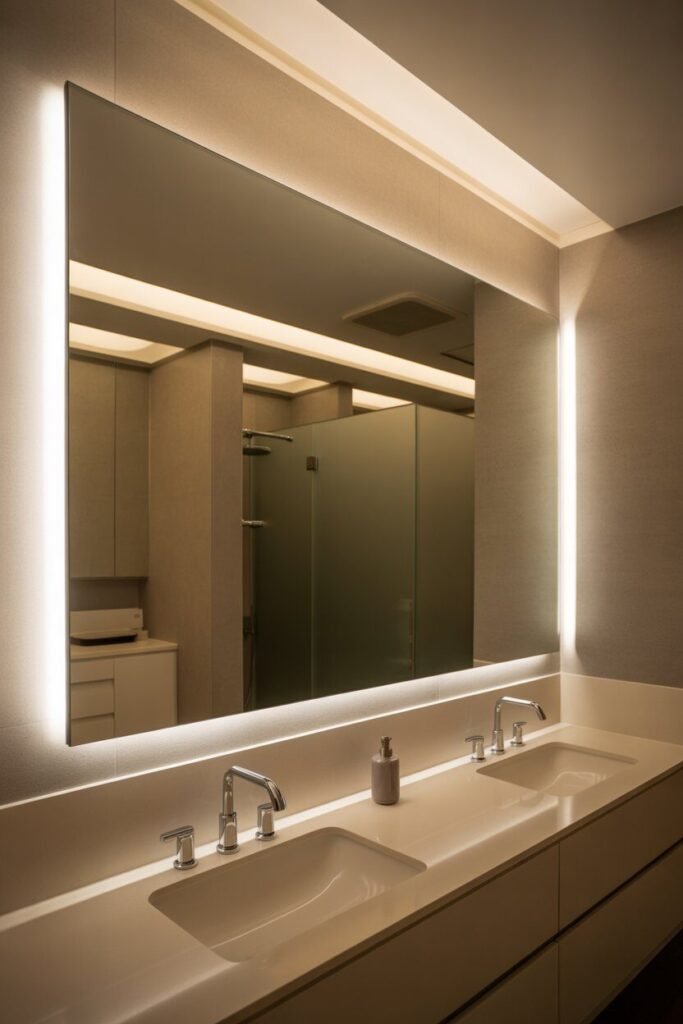 elegant luxury bathroom ideas 5 backlit mirror elegant luxury bathroom ideas