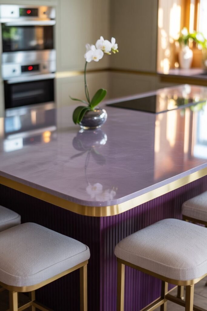 dark purple kitchen and gold accents 9 purple island gold accents kitchen