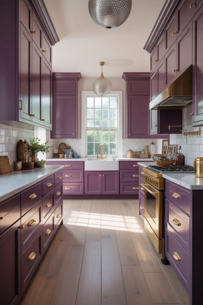 dark purple kitchen and gold accents 11 flooring dark purple gold kitchen