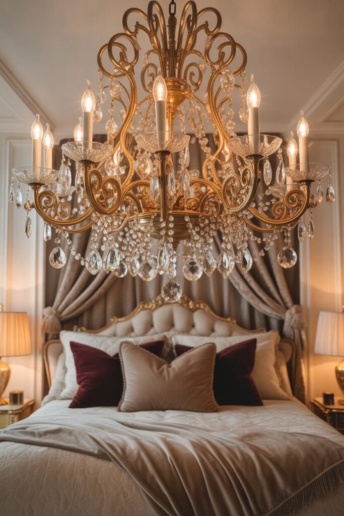 luxe bedroom ideas 3 Statement lighting for luxe bedroom ideas.