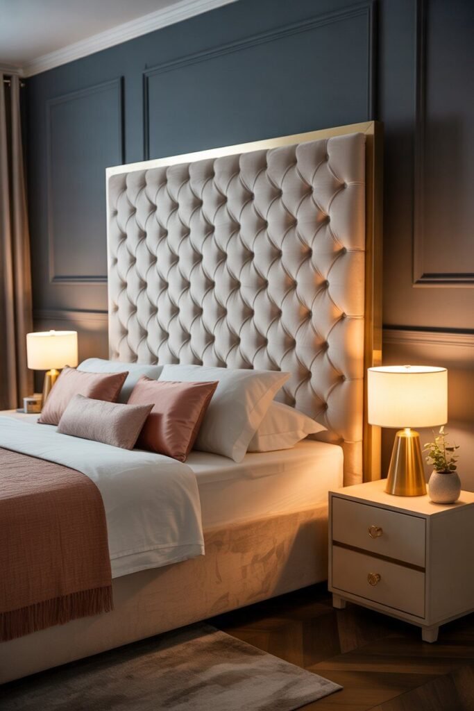 luxe bedroom ideas 8 Statement headboard for luxe bedroom ideas.