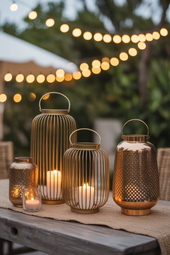 Vibrant boho outdoor lounge 11 metallic accents vibrant boho outdoor lounge.