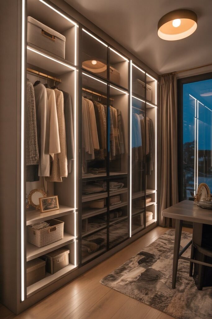 Wardrobes design 3 walk-in wardrobes design with lighting.