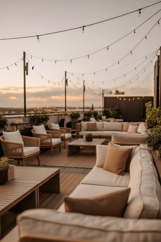 Luxurious rooftop terrace ideas 2 Luxurious rooftop terrace seating idea.