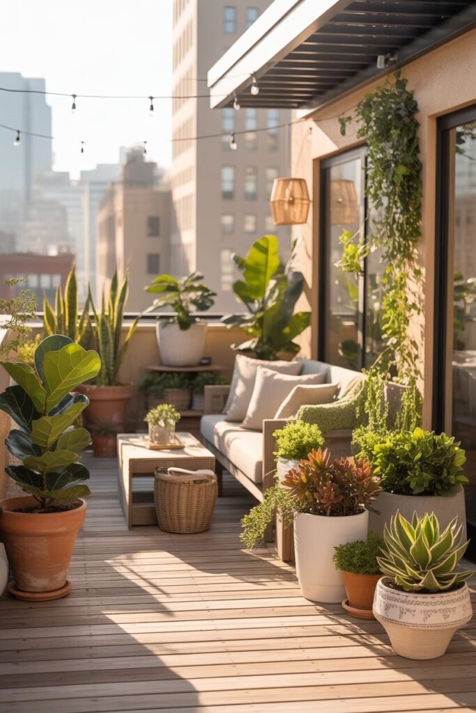 Luxurious rooftop terrace ideas 7 Greenery on luxurious rooftop terrace.