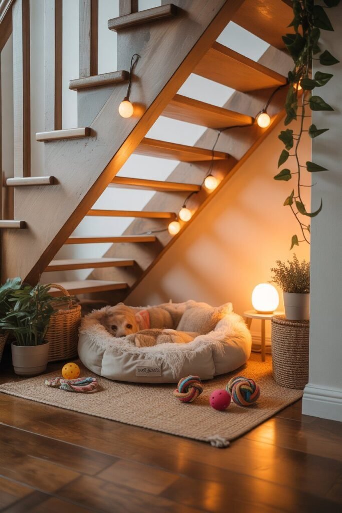 Understairs decor ideas 5  pet nook understairs decor ideas.