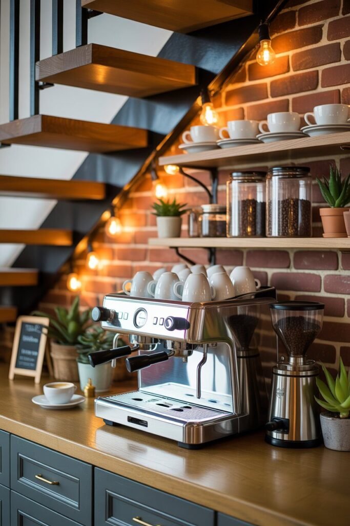 Understairs decor ideas 11 coffee bar understairs decor ideas.