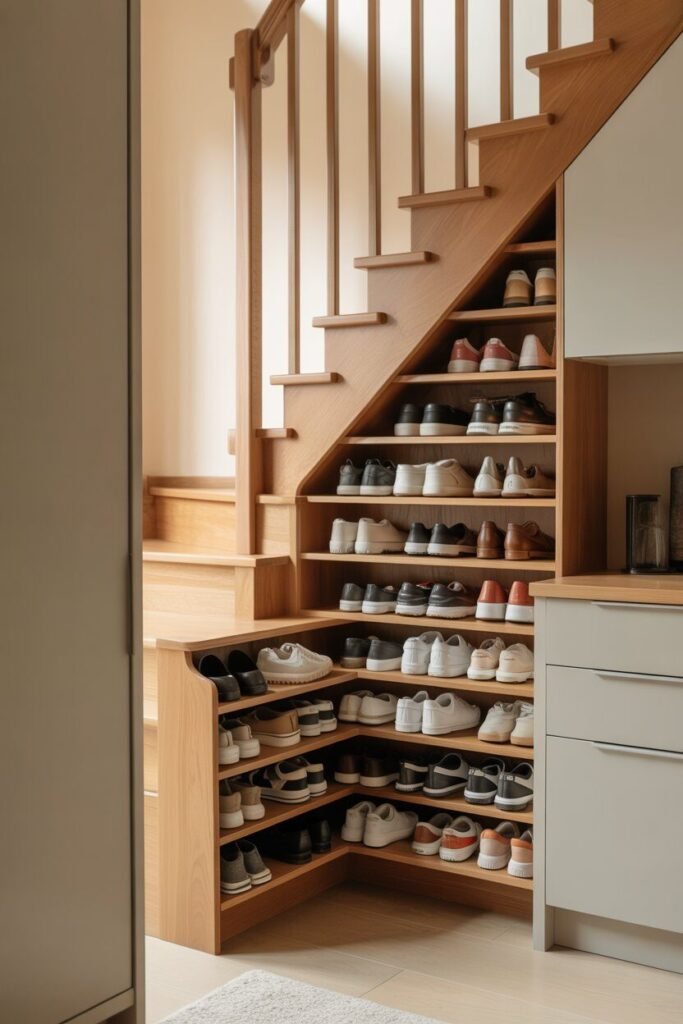Understairs decor ideas 12 shoe organizer understairs decor ideas.