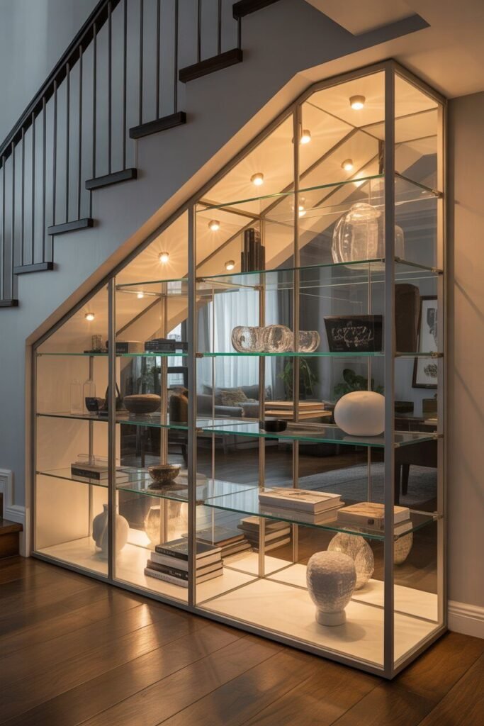 Understairs decor ideas 13 display cabinet understairs decor ideas.
