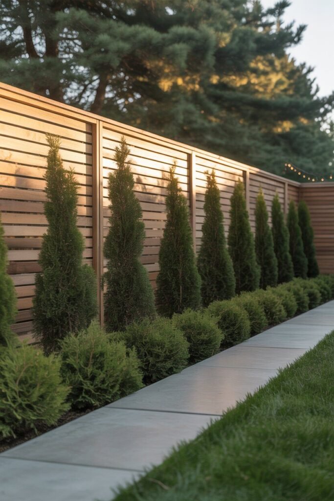 Modern backyard garden design 7  modern backyard garden design wooden fence