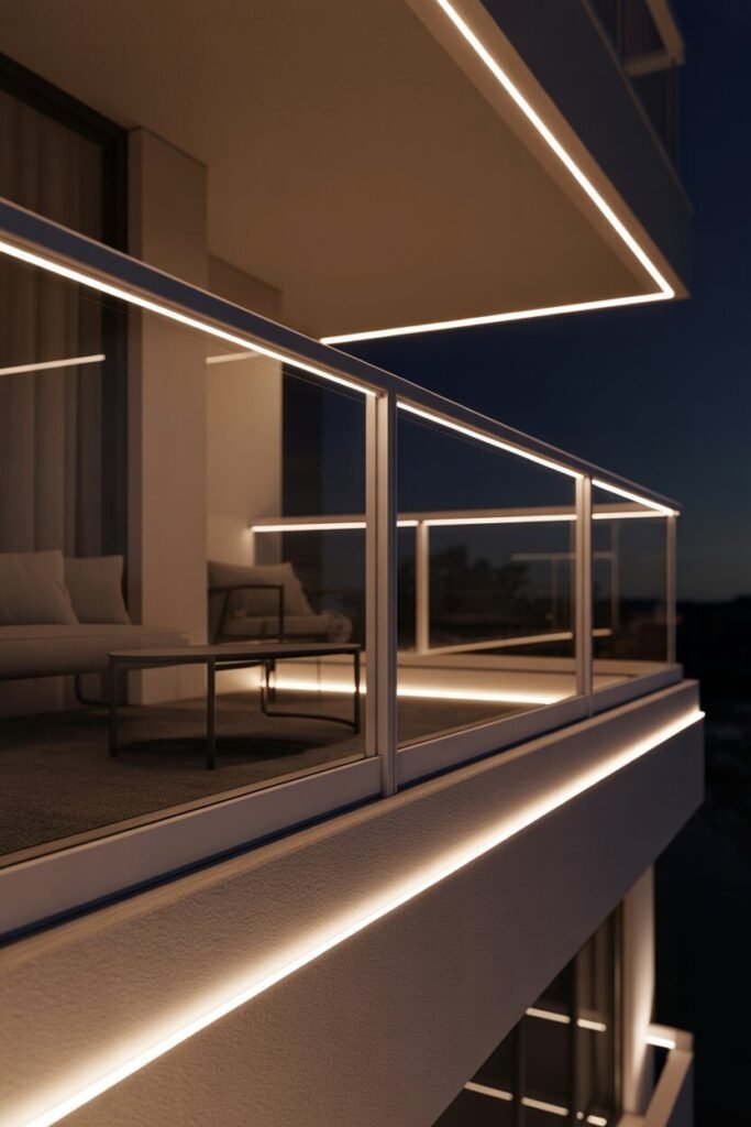 Magical night lighting ideas of balcony 5 LED strip balcony magical lighting