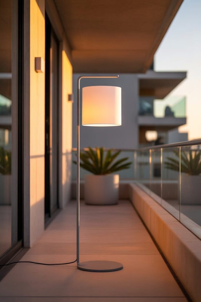Magical night lighting ideas of balcony 11 Floor lamp balcony night lighting