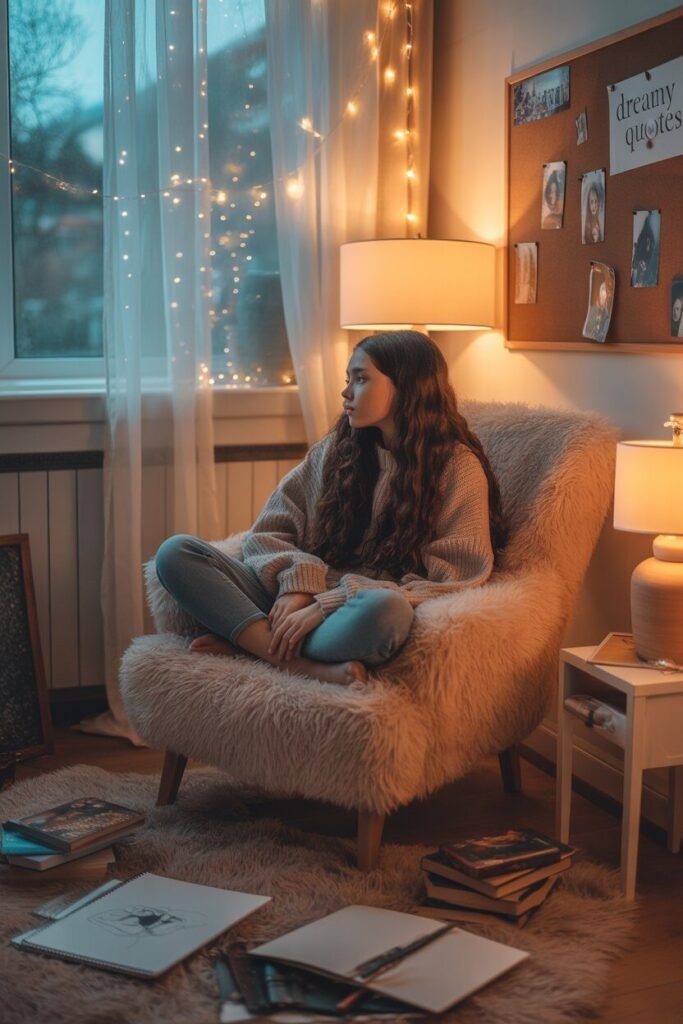 dreamy teenager room 6 Dreamy teenager room cozy lighting